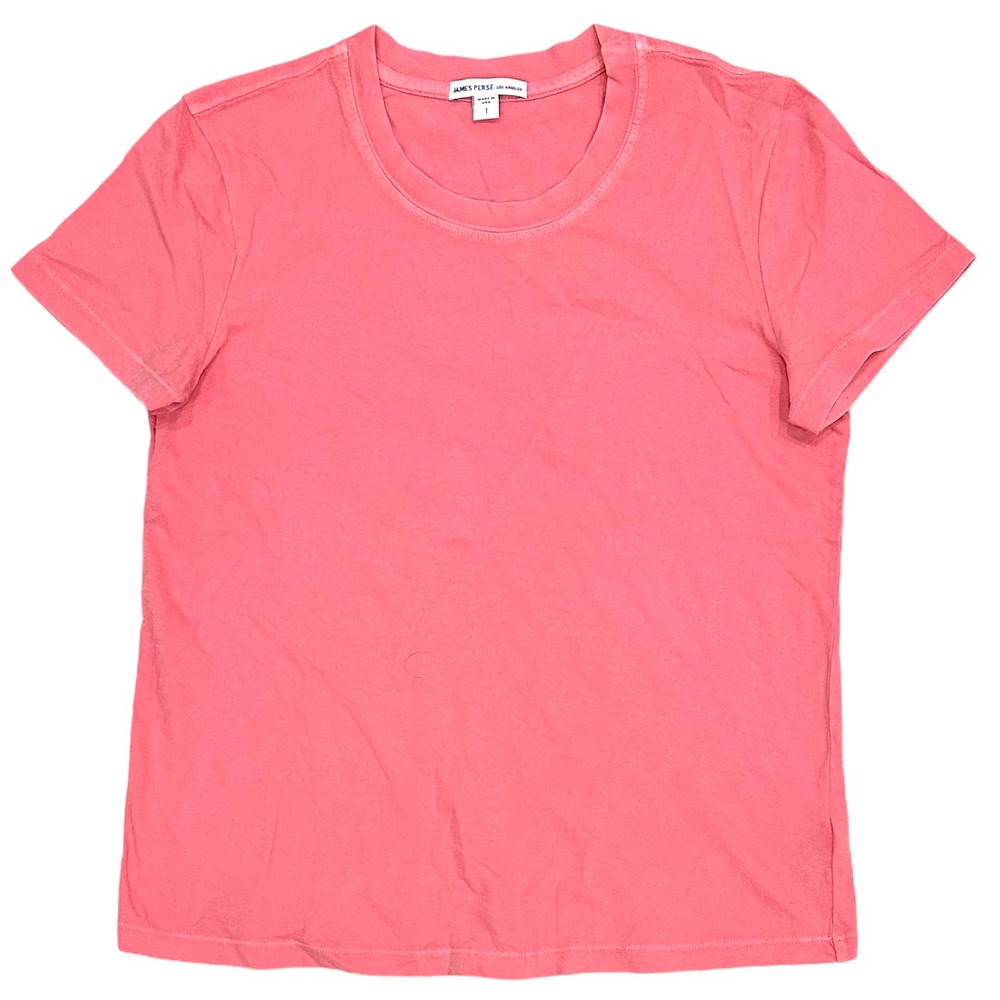James Perse Women's Vintage Little Boy Soft Cotton Tee T-Shirt in Flamingo